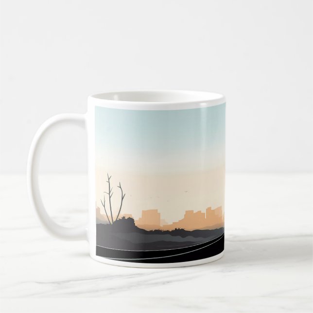 Mug Image simple des pôles d'électricité sur la route (Gauche)