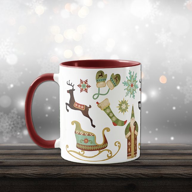 Mug Images de Noël démodées (Créateur téléchargé)