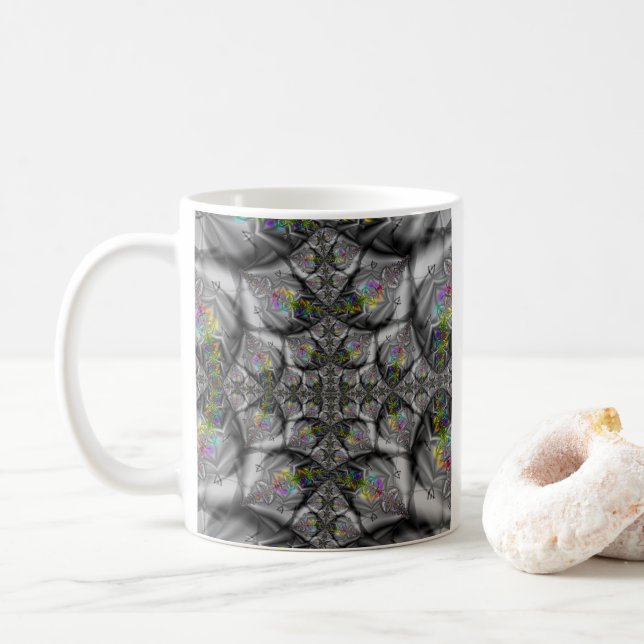 Mug Imaginaire | Arc-en-ciel Fractal Art (Avec donut)
