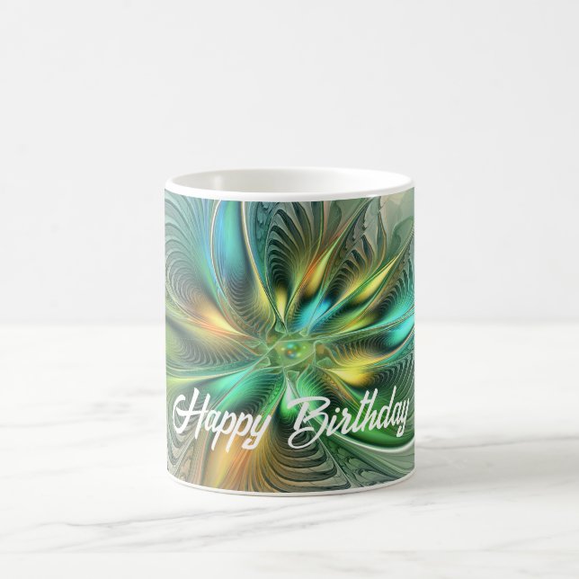 Mug Imaginaire coloré Moderne Fleur Abstraite Fractale (Centre)