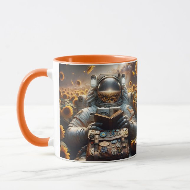 Mug Imaginaire Cute Astronaut Livre Fleurs (Gauche)