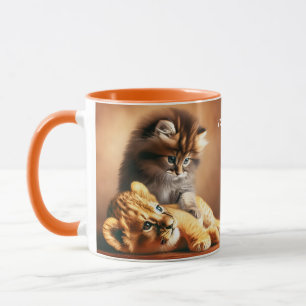 Mug Imaginaire Cute Kitten Jouer Avec Tigre