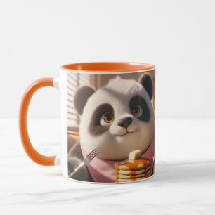 Mug Imaginaire Cute Panda Manger Pancakes