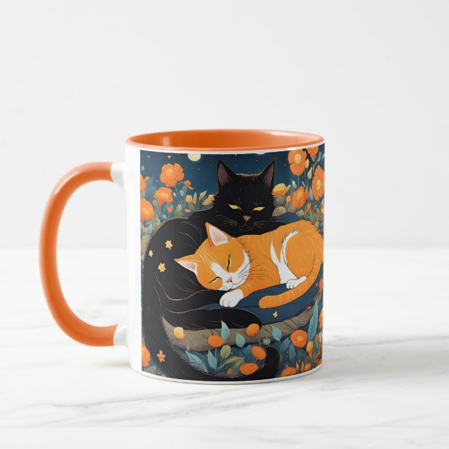 Mug Imaginaire Cute Vivid Black Orange Chats (Gauche)