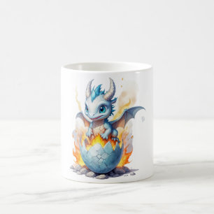 Mug Imaginaire de dragon bleu à éclos