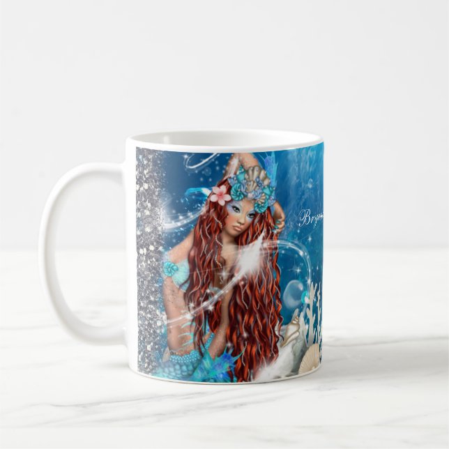 Mug Imaginaire de sirène Plage de Red Head Enchanted (Gauche)