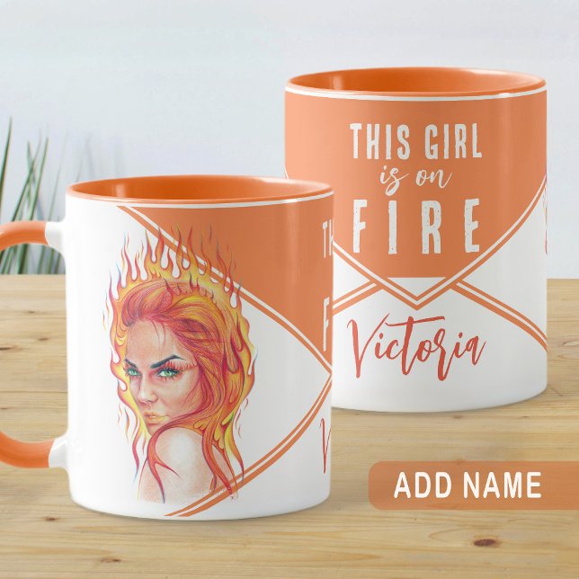Mug Imaginaire Flamme Femme Surreal Art Girl sur le no (Créateur téléchargé)