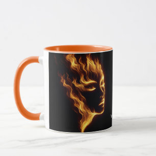 Mug Imaginaire Flammes de fille mignonne