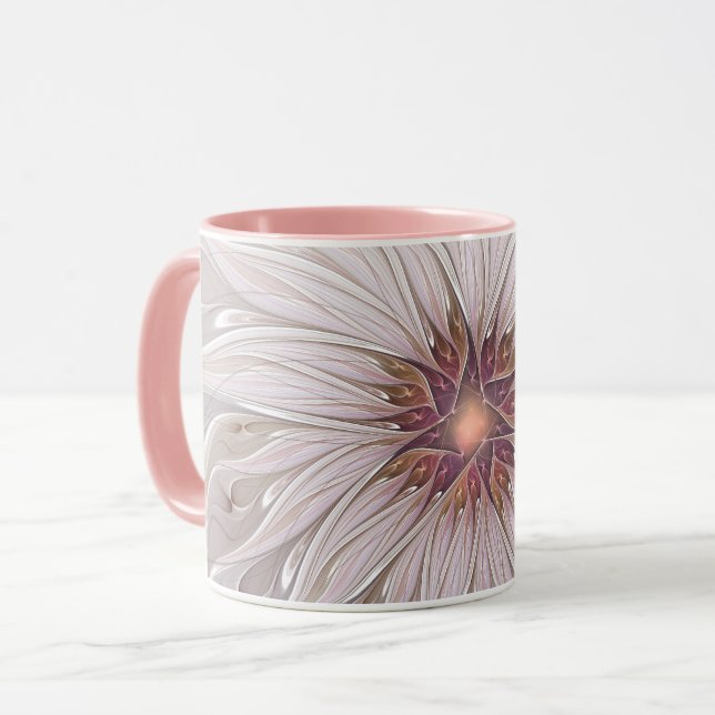 Mug Imaginaire Floral, Abstraite Fleur Pastel Moderne (Devant gauche)