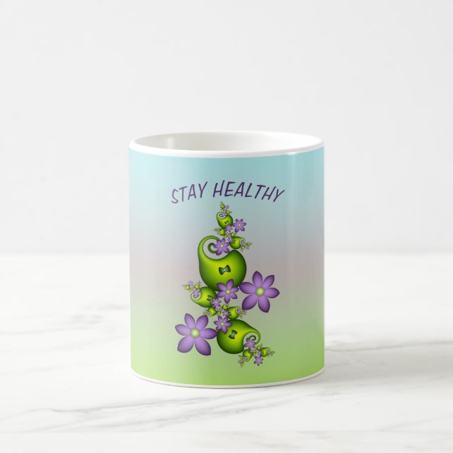 Mug Imaginaire Floral Fleurs Lilac Formes vertes Fract (Centre)