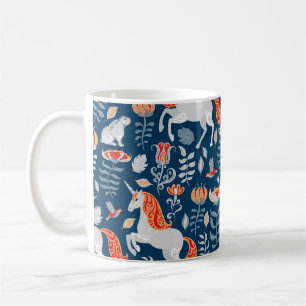 Mug Imaginaire folklorique : licornes, lapins, oiseaux