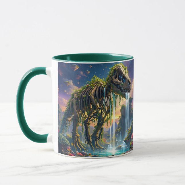 Mug Imaginaire Joli Squelette Dinosaure Jardin (Gauche)
