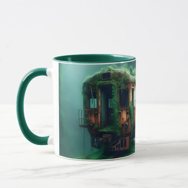 Mug Imaginaire mignon vieux train passé (Gauche)