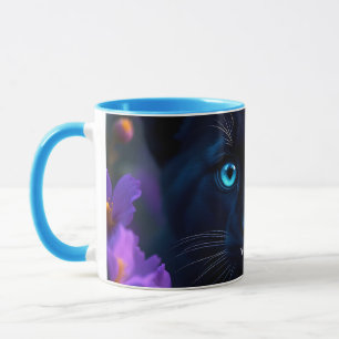 Mug Imaginaire mignonne Baby Panther Fleurs