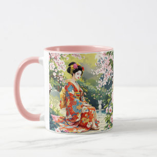 Mug Imaginaire mignonne fille Kimono Sakura