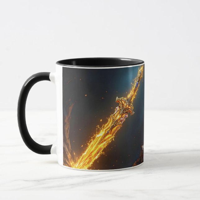 Mug Imaginaire mignonne Flames épée grotte (Gauche)