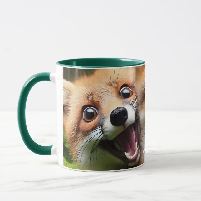Mug Imaginaire Mignonne Forêt de Deux Foxes (Gauche)