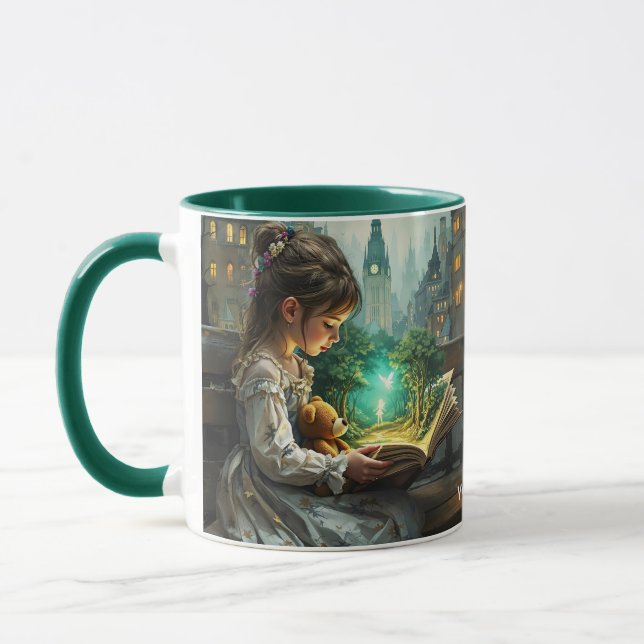 Mug Imaginaire mignonne jeune fille lecture (Gauche)