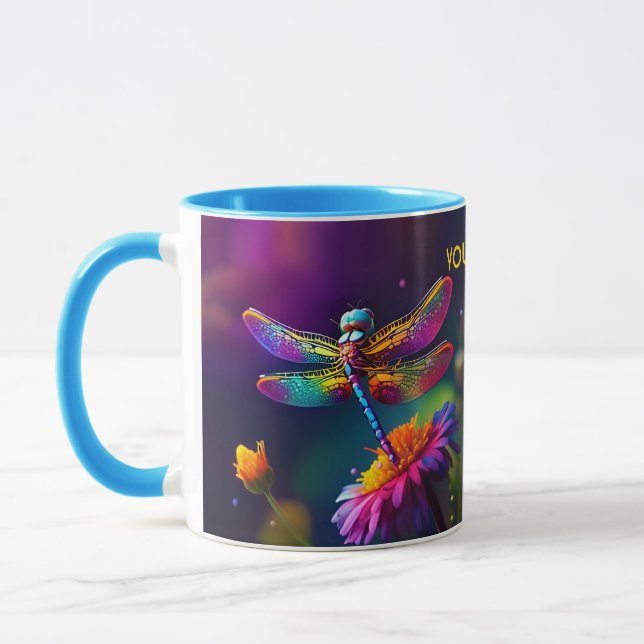 Mug Imaginaire Mignonne libellule Avec Fleur (Gauche)