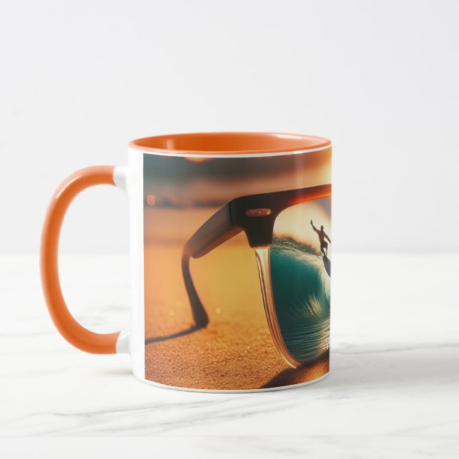 Mug Imaginaire Mignonnes Lunettes Plage de coucher de  (Gauche)