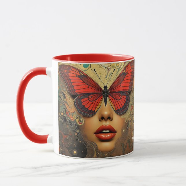 Mug Imaginaire Mignons Papillons Abstraits yeux (Gauche)
