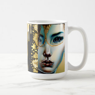 Mug Imaginaire mystique Ethéal Art Noir et Or