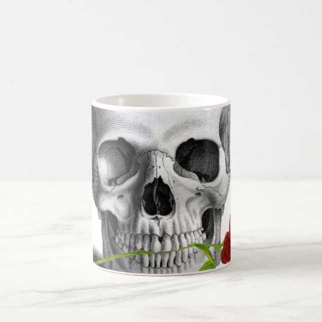 Mug Imaginaire rose d'horreur de crâne gothique (Centre)