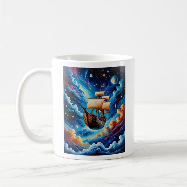 Mug Imaginaire voilier dans l'espace Tee (Gauche)