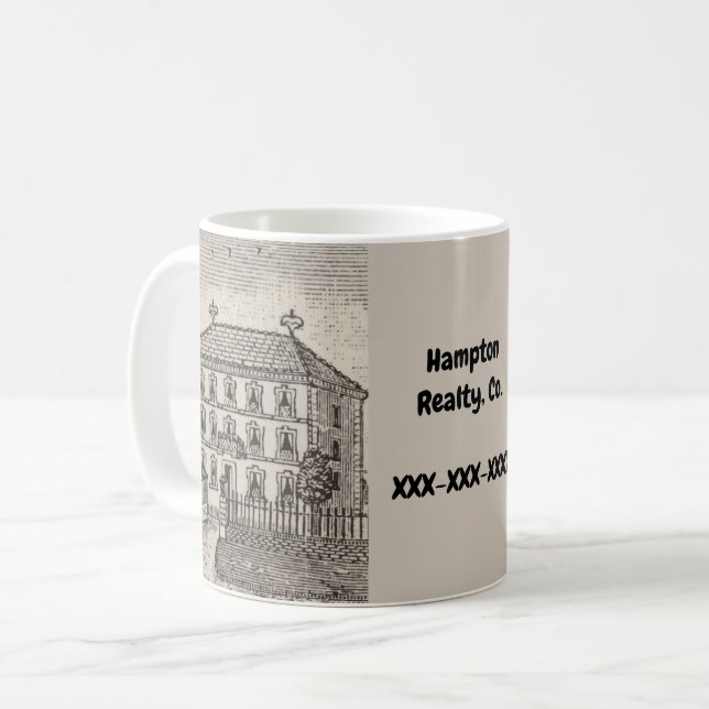 Mug Immobilier Promotion d'entreprise Vintage Sketch A (Devant gauche)