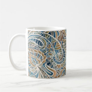 Mug Impression à main Paisley multicolore