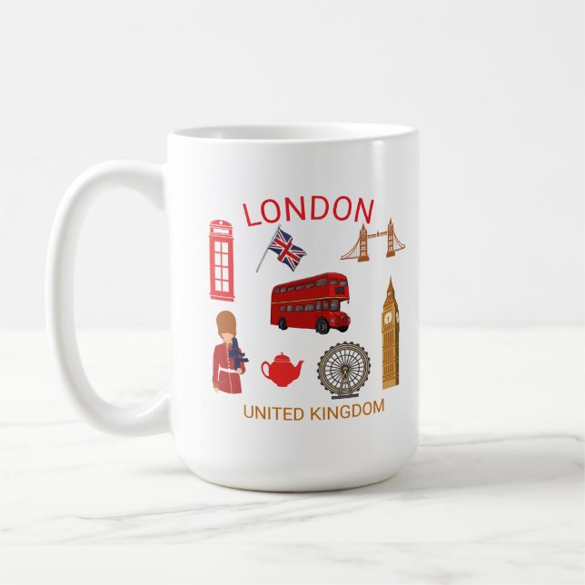 Mug Impression à thème de voyage à Londres (Gauche)
