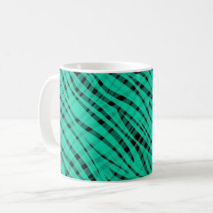 Mug Impression abstraite de tigre turquoise vert