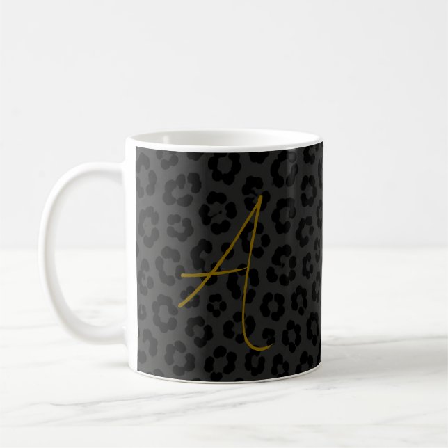 Mug Impression animalière tachetée Léopard de minuit (Gauche)