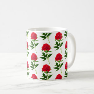Mug Impression Botanique vintage, Peine Rouge Profonde