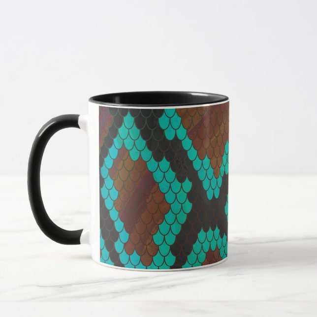 Mug Impression Brown et Turquoise de serpent (Gauche)