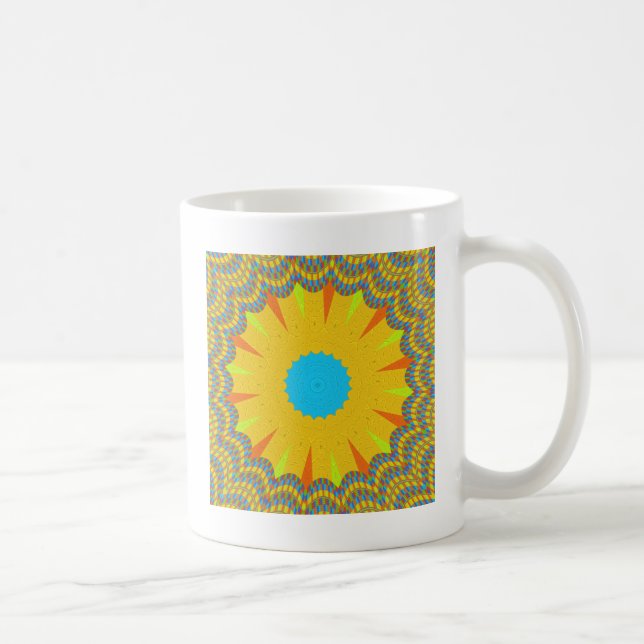 Mug Impression Cyan et Gold Mandala Art (Droite)