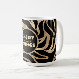 Mug Impression d'animal noir et or métallisé élégant Z