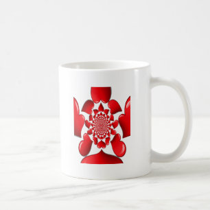 Mug Impression d'art à motif de cœurs rouges romantiqu