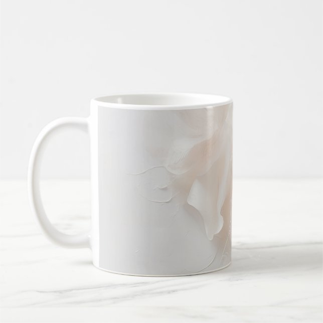Mug Impression d'art abstrait floral rose carmin | Dou (Gauche)