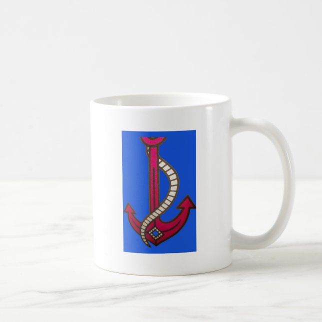 Mug Impression d'art d'ancre rouge (Droite)