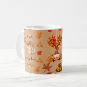 Mug Impression d'art de gnome de pumpkin automnal