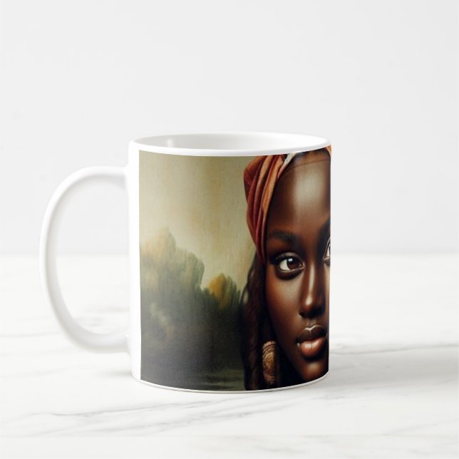 Mug Impression d'art de la Joconde noire réinventée –  (Gauche)