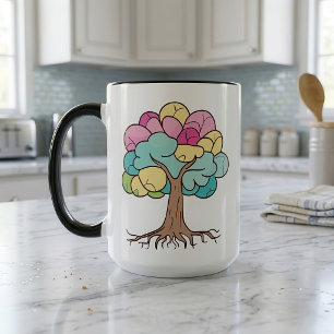 Mug Impression d'art de l'arbre cérébral au pastel abs