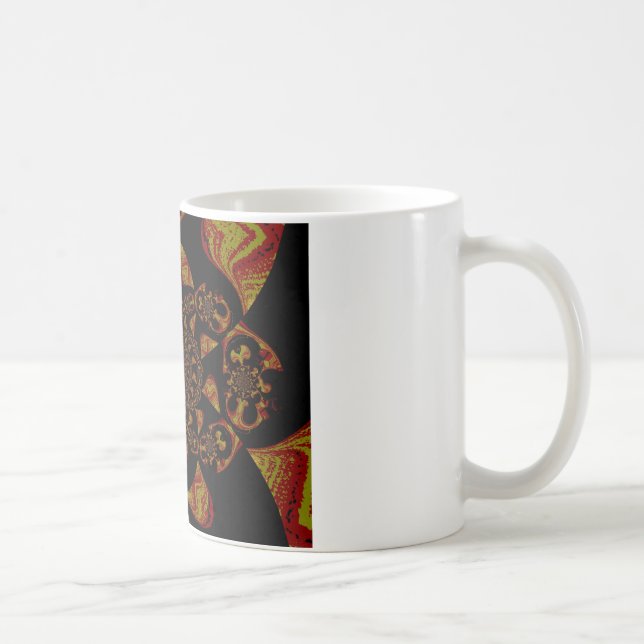 Mug Impression d'art du kaléidoscope de crâne (Droite)