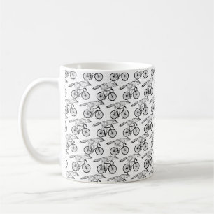 Mug Impression d'art du renard fantaisiste à bicyclett