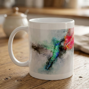 Mug Impression d'art floral à l'aquarelle représentant