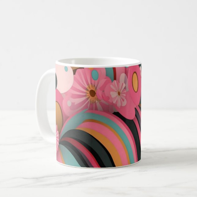 Mug Impression d'art mural de formes géométriques et d (Devant gauche)