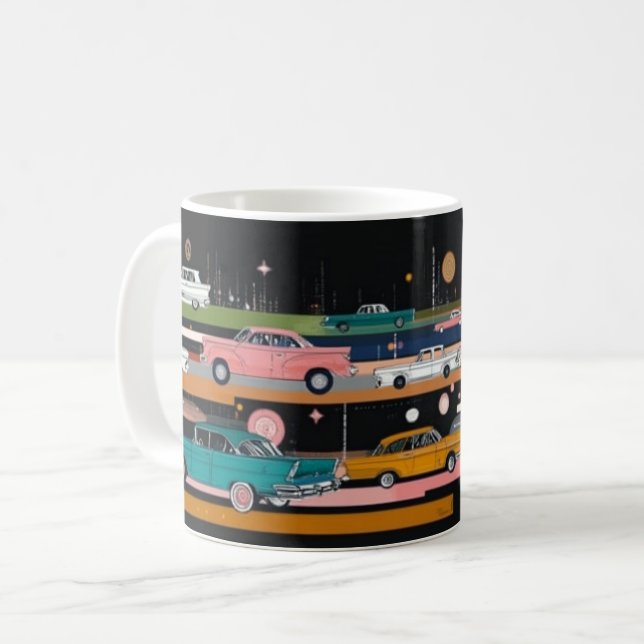 Mug Impression d'art mural de voitures américaines cla (Devant gauche)