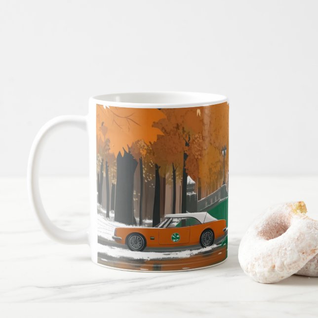 Mug Impression d'art mural de voitures américaines cla (Avec donut)