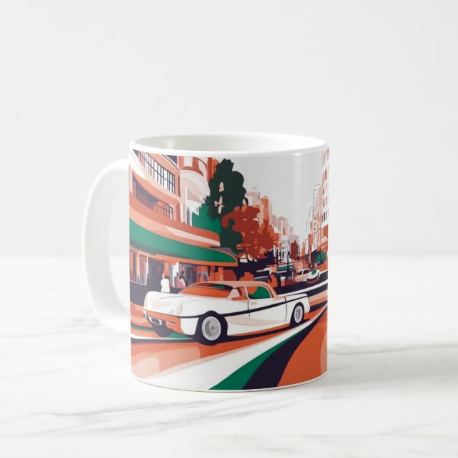 Mug Impression d'art mural de voitures américaines cla (Devant gauche)